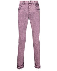 Пурпурные зауженные джинсы