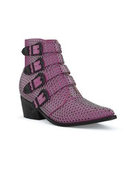 Пурпурные кожаные ботильоны от Toga Pulla