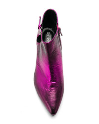 Пурпурные кожаные ботильоны от Strategia