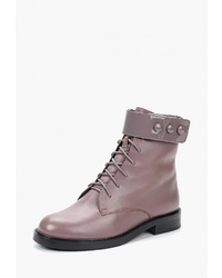 Женские пурпурные кожаные ботинки на шнуровке от Portal