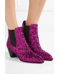Женские пурпурные кожаные ботинки челси от Marc Jacobs