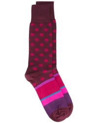 Мужские пурпурные носки в горошек от Paul Smith