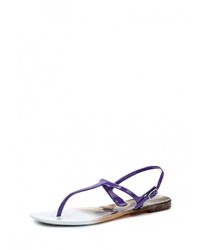 Пурпурные резиновые сандалии на плоской подошве от Mon Ami