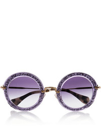 Женские пурпурные солнцезащитные очки от Miu Miu