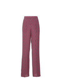 Пурпурные широкие брюки с геометрическим рисунком от Etro