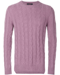 Мужской пурпурный вязаный свитер