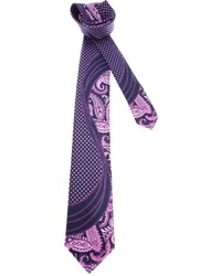 Мужской пурпурный галстук с принтом от Brioni