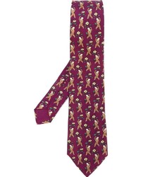 Мужской пурпурный галстук с принтом