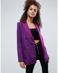 Женский пурпурный двубортный пиджак от Bershka