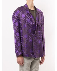 Мужской пурпурный пиджак с принтом от Haider Ackermann