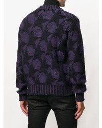 Мужской пурпурный свитер с v-образным вырезом с принтом от Golden Goose Deluxe Brand