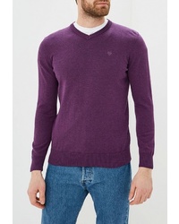 Мужской пурпурный свитер с v-образным вырезом от Baon