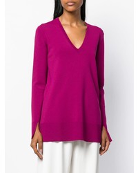 Женский пурпурный свитер с v-образным вырезом от Theory