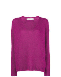 Женский пурпурный свитер с v-образным вырезом от Tela