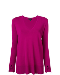 Женский пурпурный свитер с v-образным вырезом от Theory