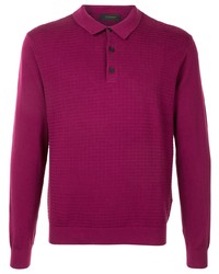 Мужской пурпурный свитер с воротником поло от D'urban