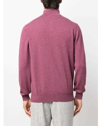 Мужской пурпурный свитер с воротником поло от Brunello Cucinelli