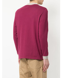 Пурпурный свитер с горловиной на пуговицах от Kent & Curwen