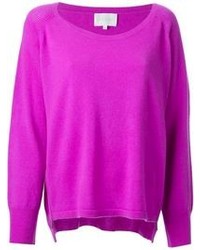 Пурпурный свитер с круглым вырезом