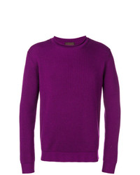 Мужской пурпурный свитер с круглым вырезом от Altea