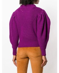 Женский пурпурный свитер с круглым вырезом от Isabel Marant