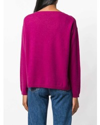 Женский пурпурный свитер с круглым вырезом от Aspesi