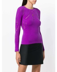 Женский пурпурный свитер с круглым вырезом от Pinko