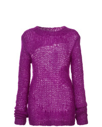 Женский пурпурный свитер с круглым вырезом от Helmut Lang