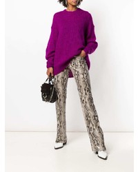 Женский пурпурный свитер с круглым вырезом от Isabel Marant