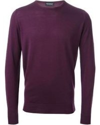 Мужской пурпурный свитер с круглым вырезом от John Smedley