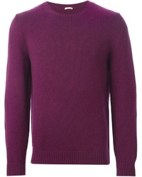 Мужской пурпурный свитер с круглым вырезом от Massimo Alba