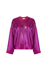 Женский пурпурный свитер с круглым вырезом от MSGM