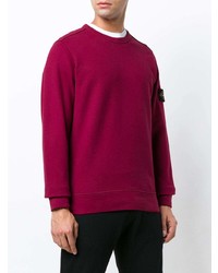Мужской пурпурный свитер с круглым вырезом от Stone Island