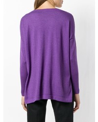 Женский пурпурный свитер с круглым вырезом от Snobby Sheep