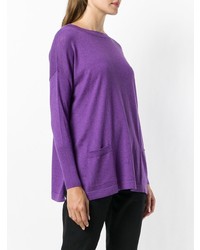 Женский пурпурный свитер с круглым вырезом от Snobby Sheep