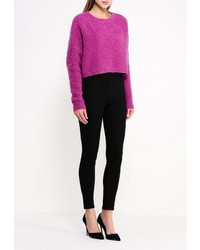 Женский пурпурный свитер с круглым вырезом от Versace Jeans
