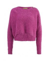 Женский пурпурный свитер с круглым вырезом от Versace Jeans
