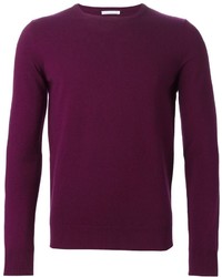 Мужской пурпурный свитер с круглым вырезом