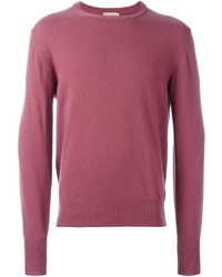 Мужской пурпурный свитер с круглым вырезом