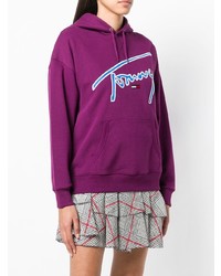 Женский пурпурный худи с принтом от Tommy Jeans