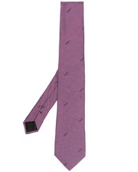 Мужской пурпурный шелковый галстук в горизонтальную полоску от Moschino