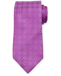 Пурпурный шелковый галстук в горошек
