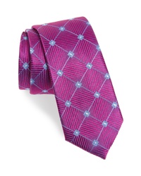 Пурпурный шелковый галстук в клетку
