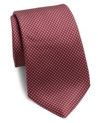 Пурпурный шелковый галстук с принтом