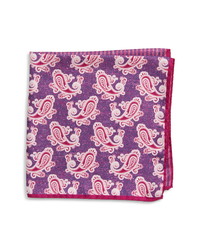 Пурпурный шелковый нагрудный платок с "огурцами"