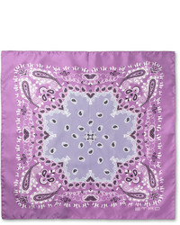 Пурпурный шелковый нагрудный платок с принтом от Etro