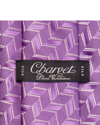 Мужской пурпурный шелковый плетеный галстук от Charvet