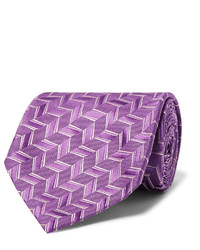 Мужской пурпурный шелковый плетеный галстук от Charvet