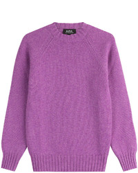 Пурпурный шерстяной свитер