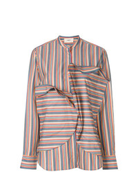 Разноцветная блуза на пуговицах в вертикальную полоску от Ports 1961